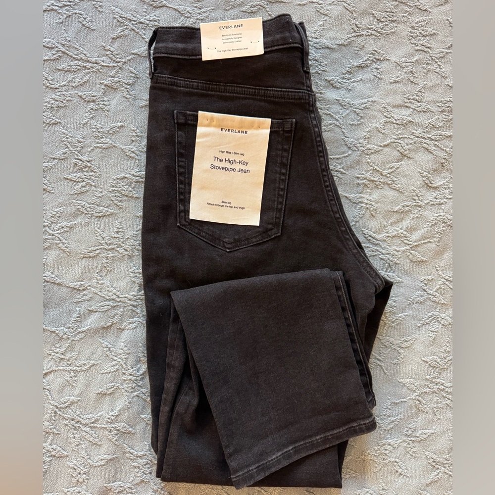 Everlane Women's High-Key Stovepipe Washed Black Jeans